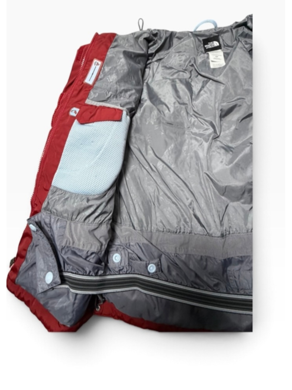 The North Face 600 Down Ski Jacket Fur Hood Burgundy White Vintage Puffer S - Picture 9 of 11